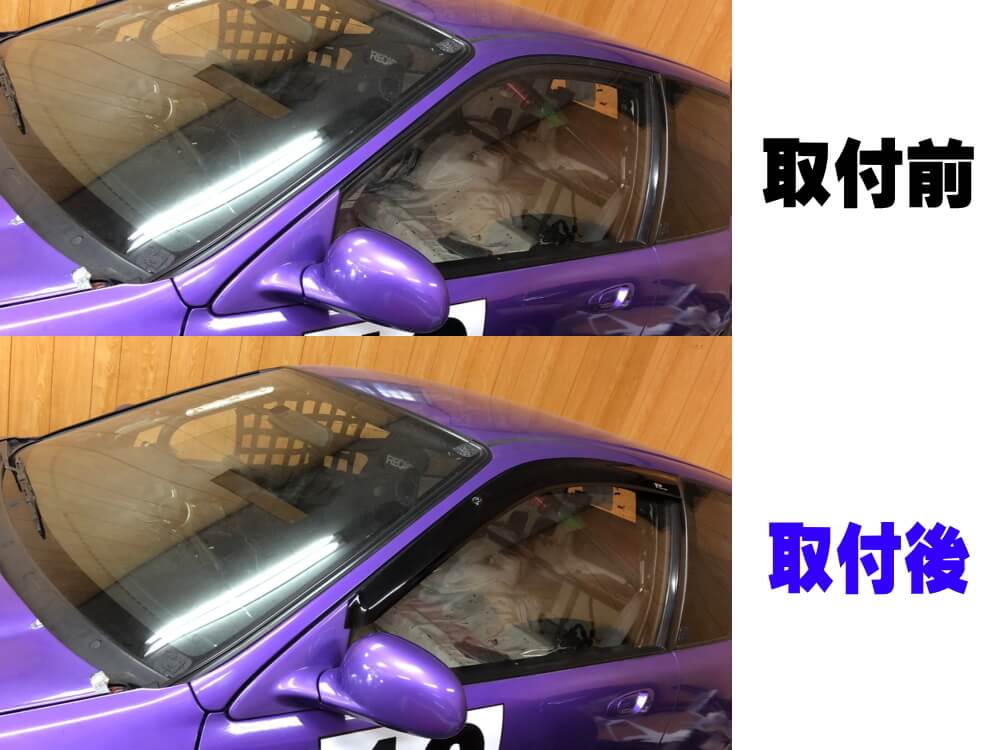 シビック EG EJ ドアバイザー 半透明 黒 左右セット サイドドア