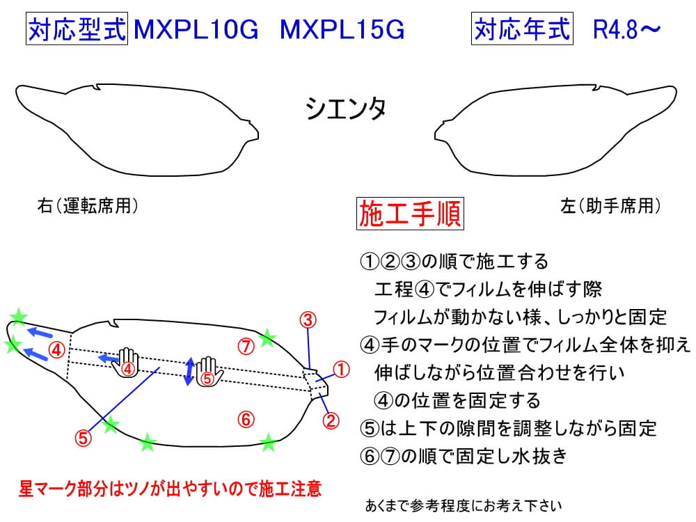 シエンタ 右ヘッドライト